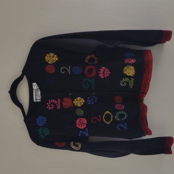 Michael Simon Sweaters - Michael Simon Lite Y2K 2000 Art to wear Cropped Sweater Medium Artsy Bohemian